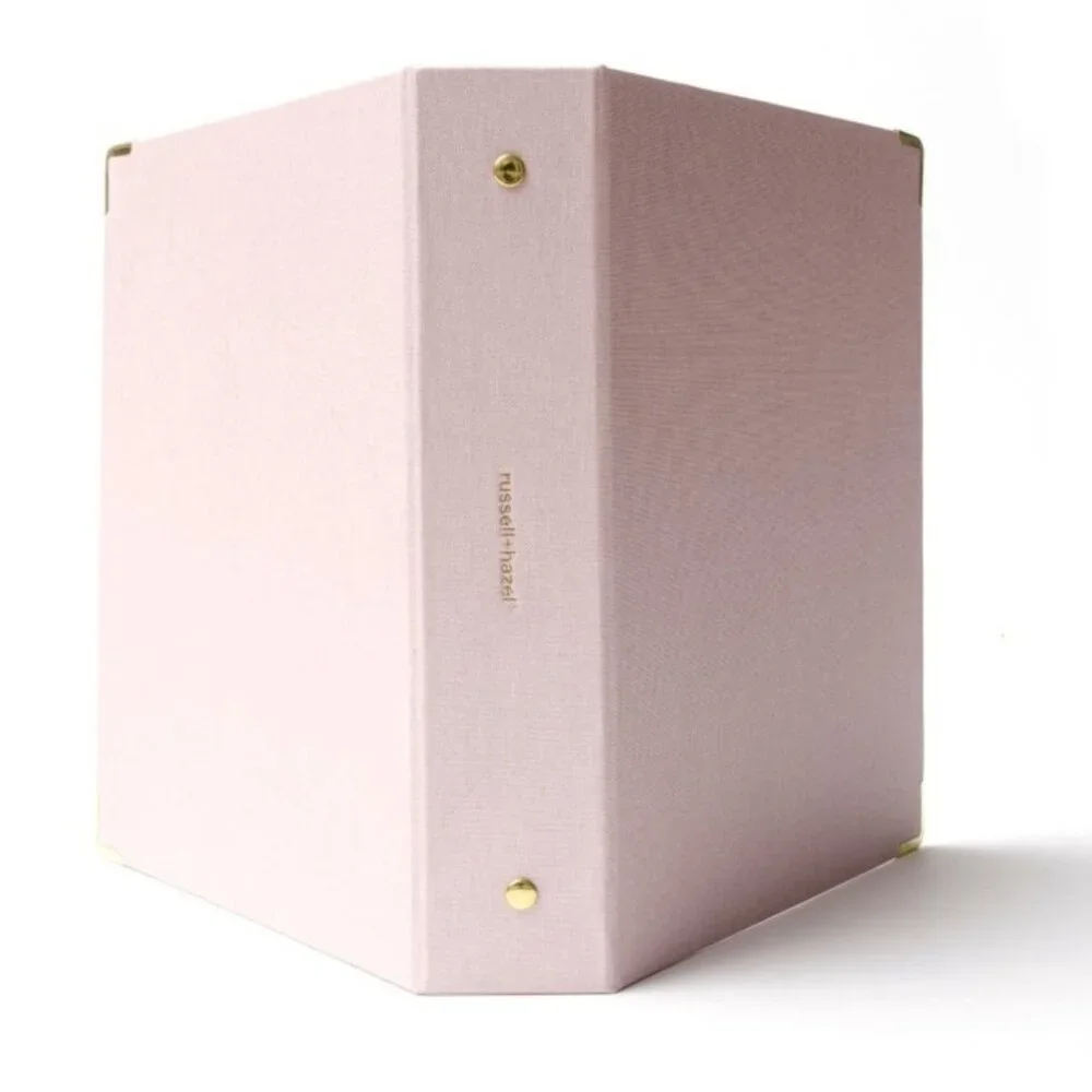 Russell + Hazel Bookcloth Mini 3 Ring Binder + Inserts, Peony
